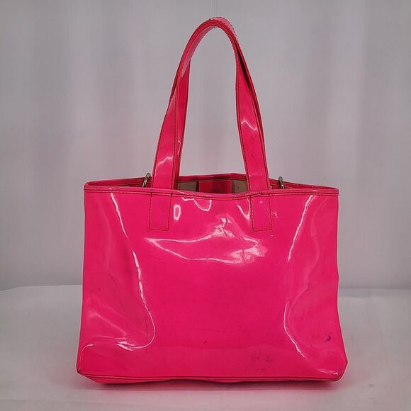 See by Chloe Neon Pink Patent Leather Tote Bag with Hanging Pouch - Picture 5 of 16